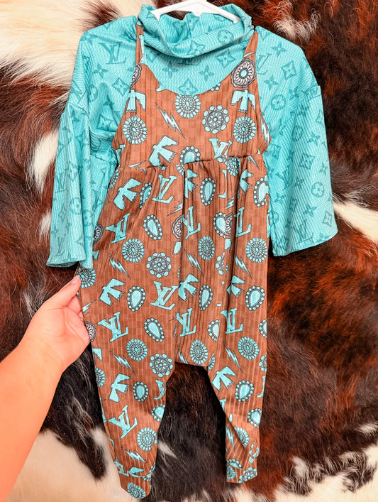 18/24M Napa Romper & Mock Neck Sweater (CROPPED) Set