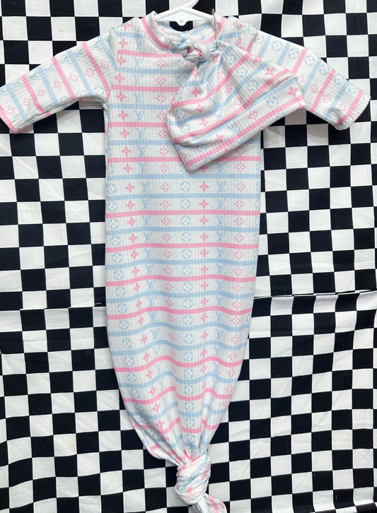 Newborn Gown & Hat Set