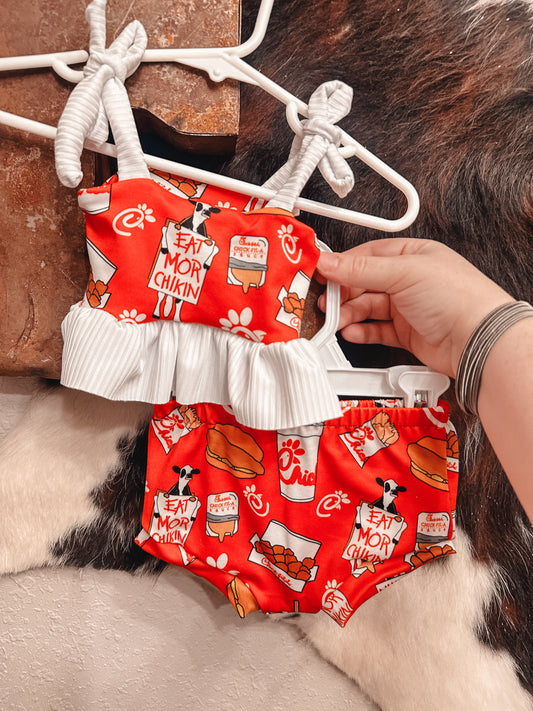 0/3M Tube Top w/ Straps & Ruffle and Elastic Bummies Set