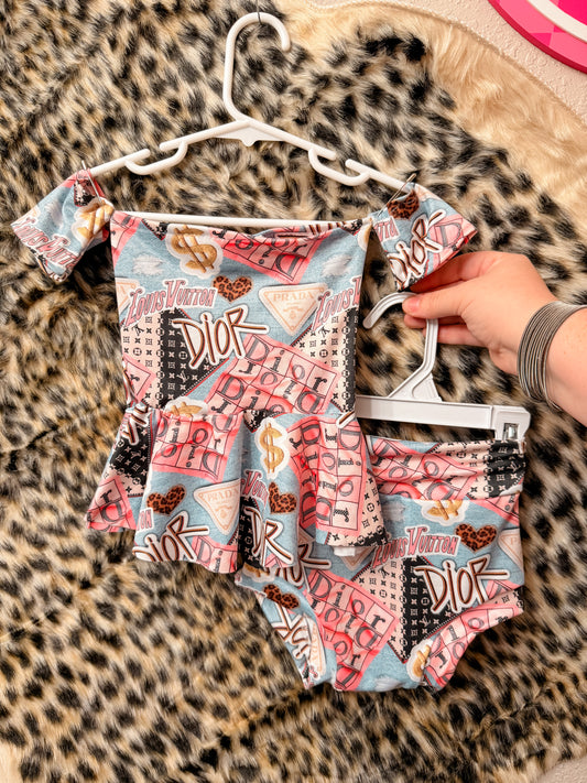 12/18M Celeste Top & Bummies Set