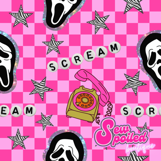 Ghost Face Pink/Light Pink Checkered SEAMLESS