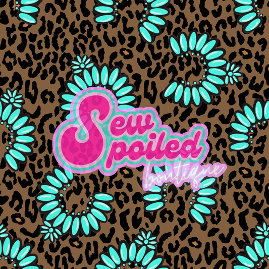 Blue Jewels Cheetah Seamless