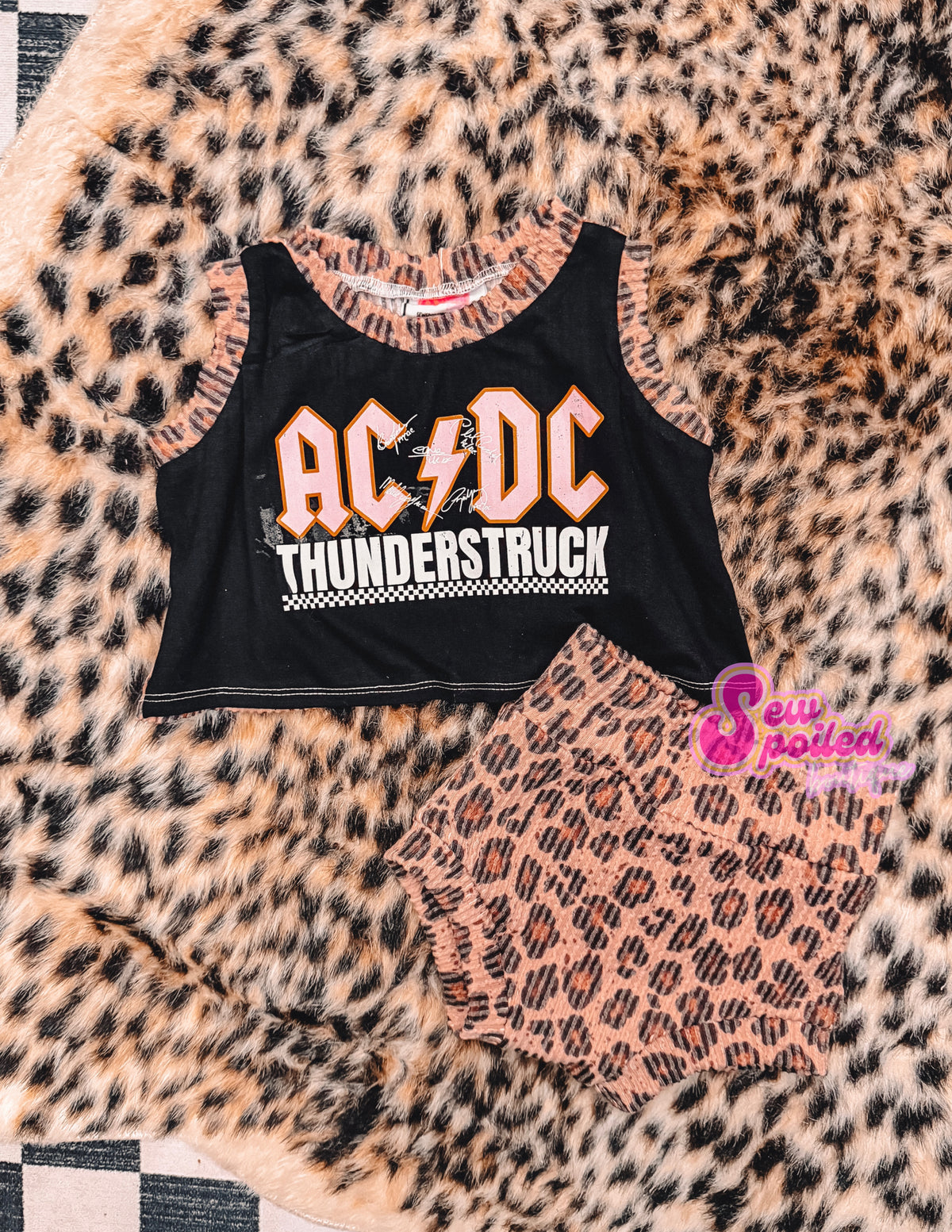 9/12M Cropped Tank & Bummies (Transfer mess up as seen in picture)
